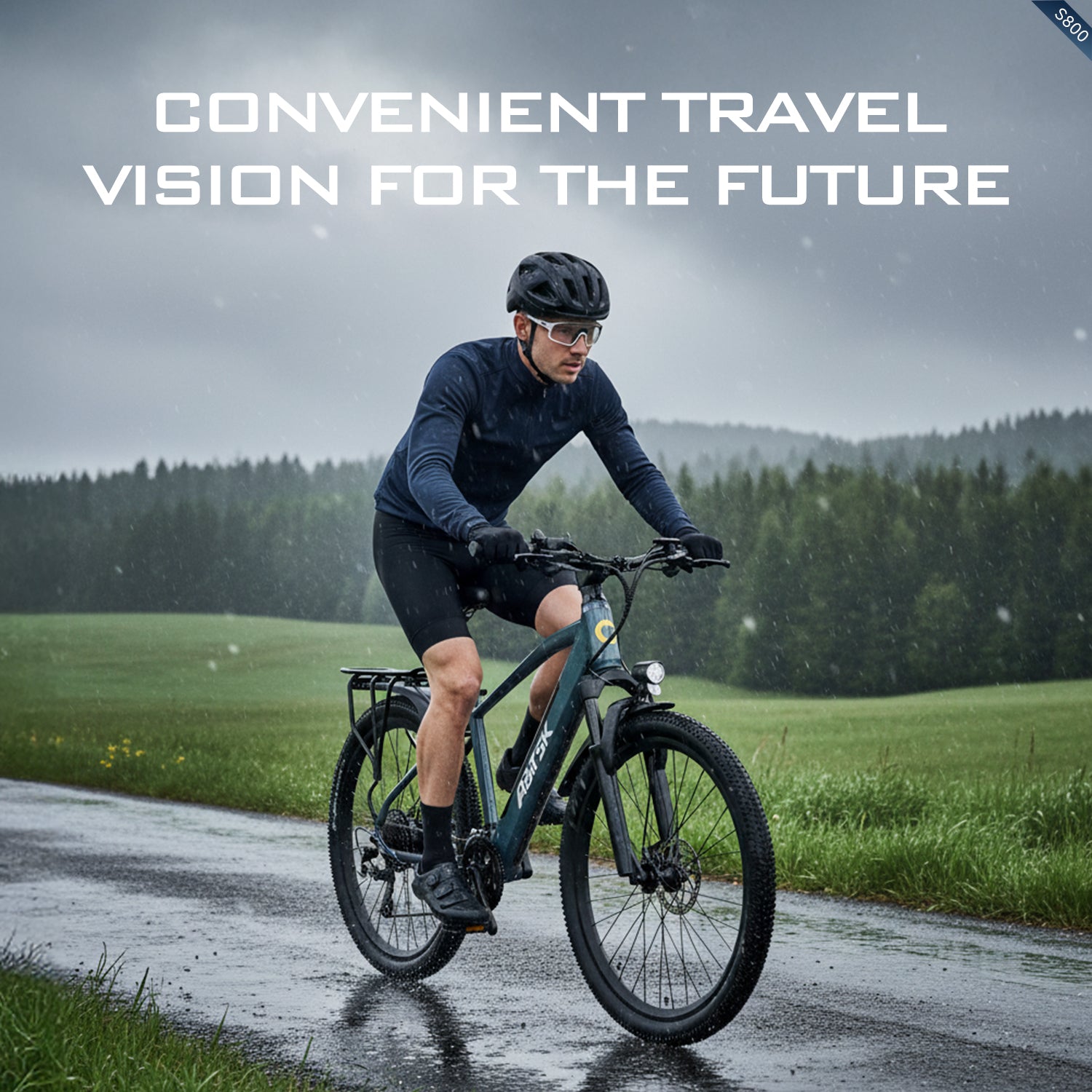 Aairsk S800 26" elcykel 750W (peak) motor, aftageligt 36V 13AH batteri, dobbelt affjedring, ideel til by- og ture på stier