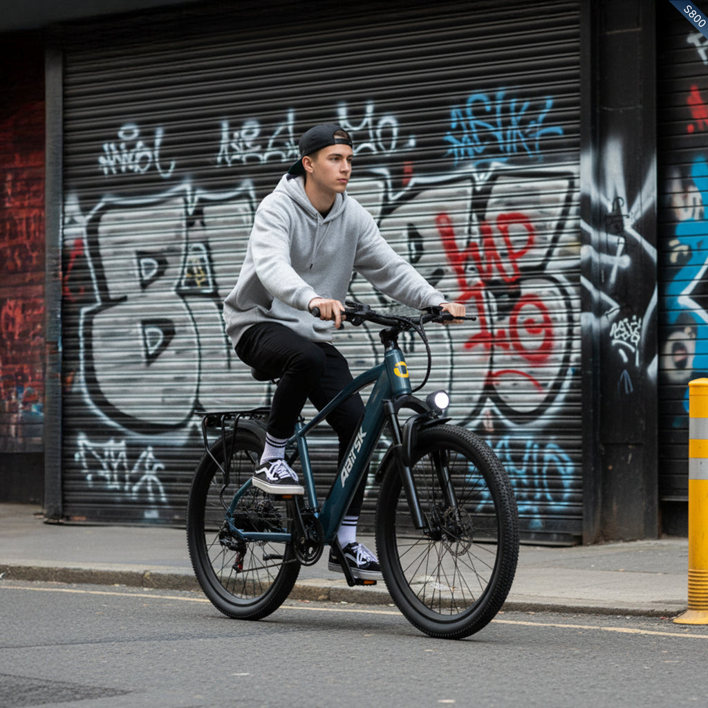 Aairsk S800 26" elcykel 750W (peak) motor, aftageligt 36V 13AH batteri, dobbelt affjedring, ideel til by- og ture på stier