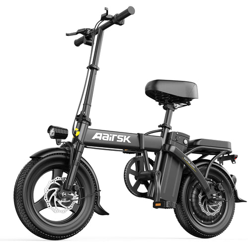 Aairsk F6 Electric Bike for Adults, 748W Motor 20Mph,48V 10Ah Removable Battery, 14" Fat Tire E-Bike with Front Suspension & LCD Display MTB UL2849