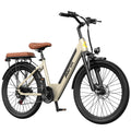 Aairsk S600 Step-Thru 24" elektrisk bycykel til voksne, 400W motor (PEEK 750W), aftageligt 36V 13Ah batteri, Shimano 7-speed, LCD-display med kortadgang, bagagebærer bagpå, forlygte