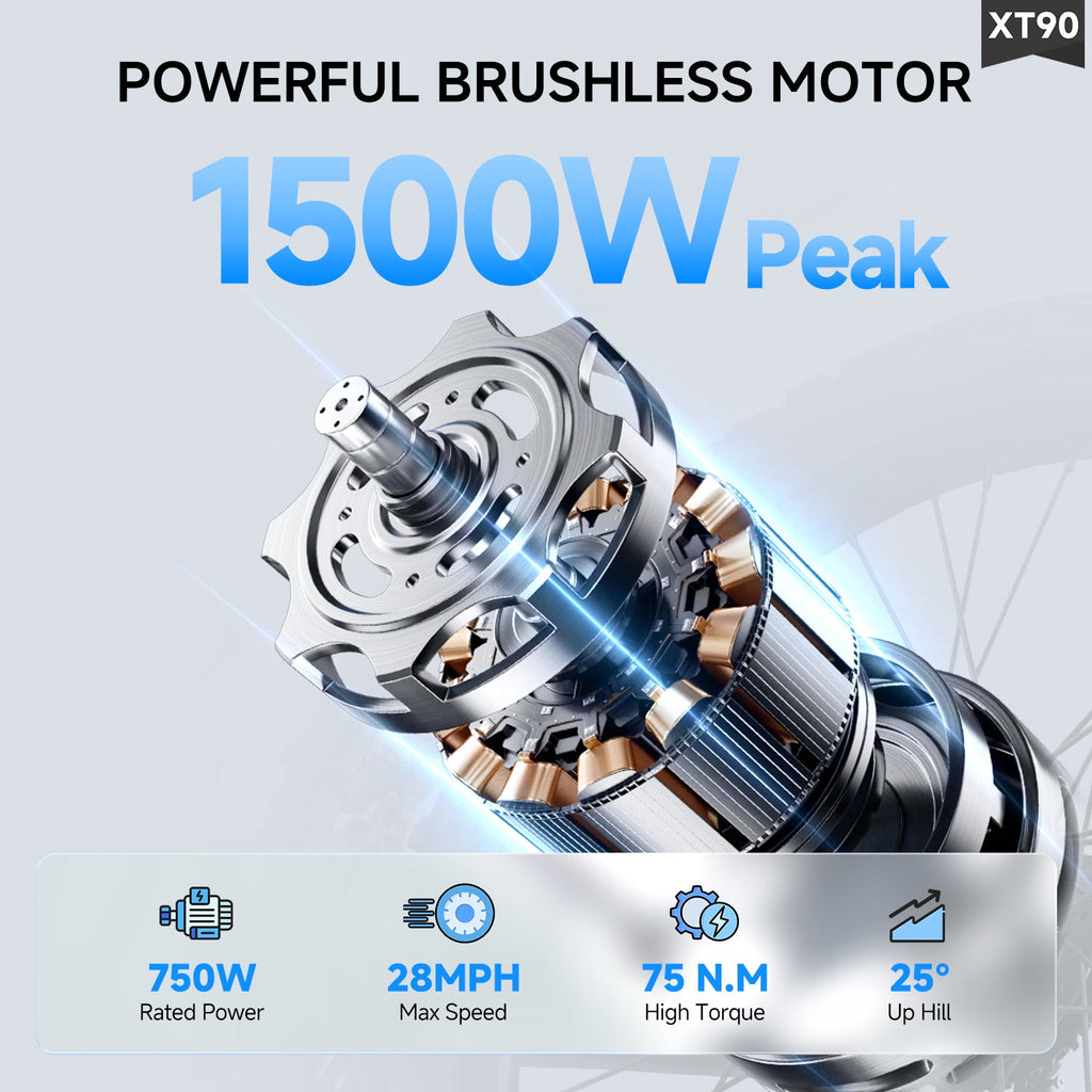 Aairsk XT90 26" Elcykel med Fuld Affjedring Peek 1500W Motor 28MPH Elcykel til Voksne